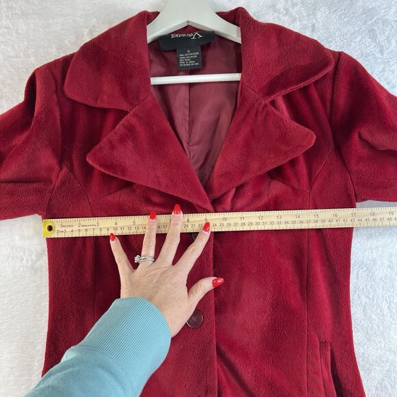 Formula X Small S Pea Coat Vintage Velour Fleece Lined 3 Button Jacket Pockets - Picture 8 of 10
